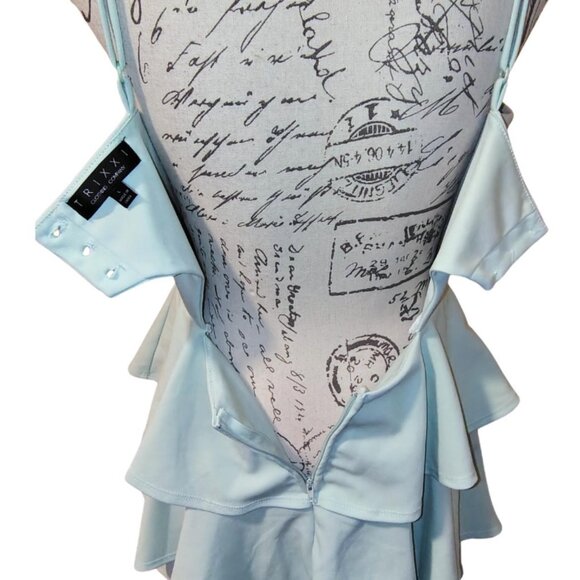 Trixxie Pastel Green Tiered Ruffle Cutout Mini Dress - Summer Wedding Guest - Picture 4 of 7